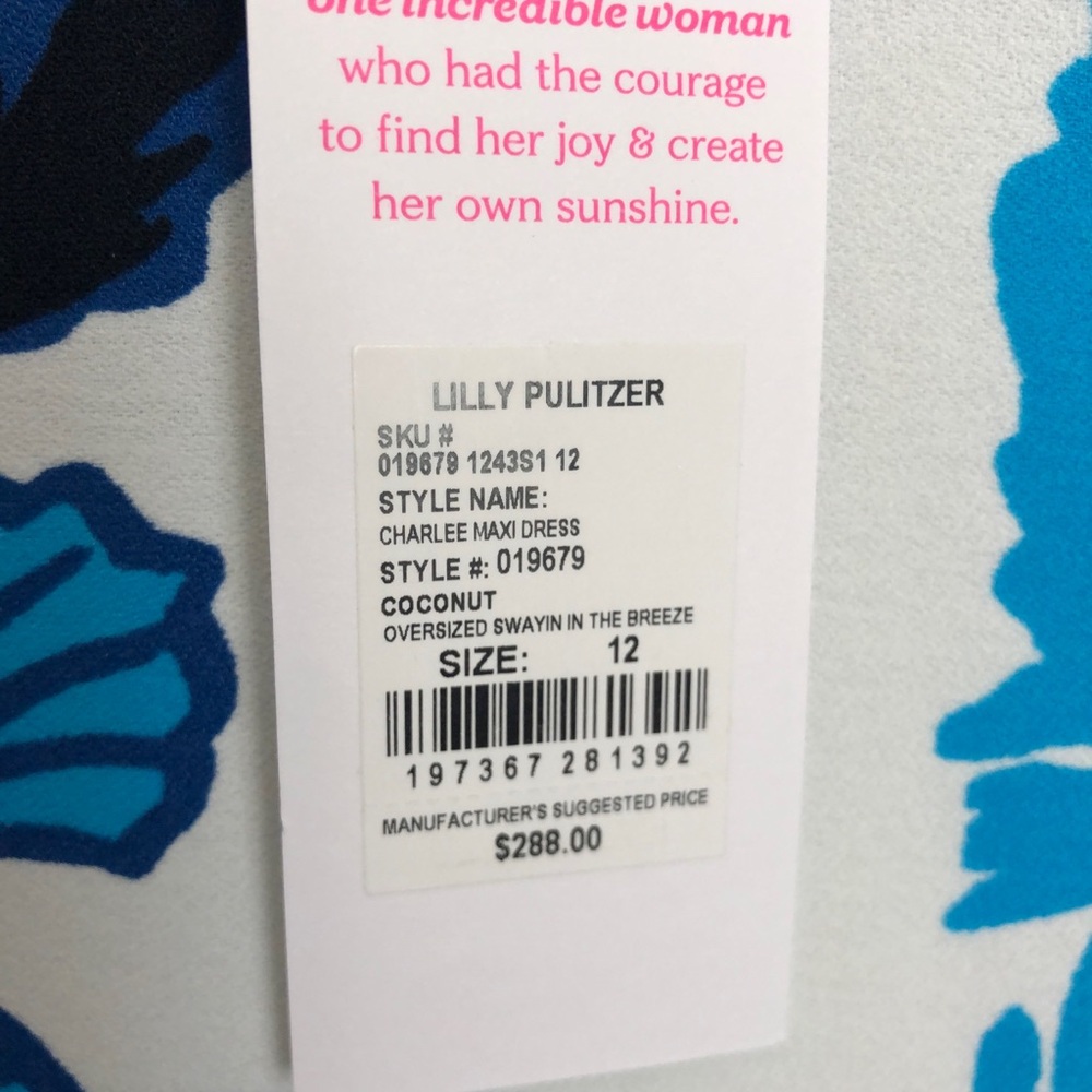 NWT Lilly Pulitzer Charlee Maxi Dress Coconut Swayin in the Breeze Size 12 - Picture 6 of 8